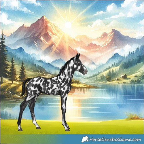 Horse Color:Gray Black Sabino Near Leopard Rabicano
