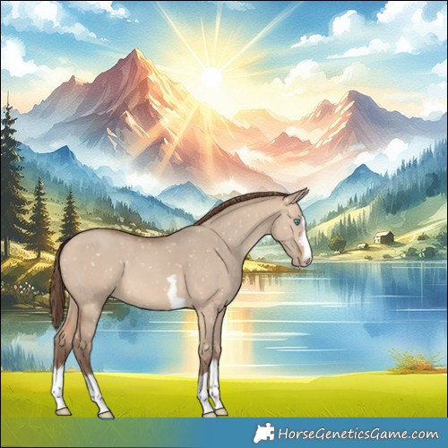 Horse Color:Amber Champagne Dun Snowflake Varnish 