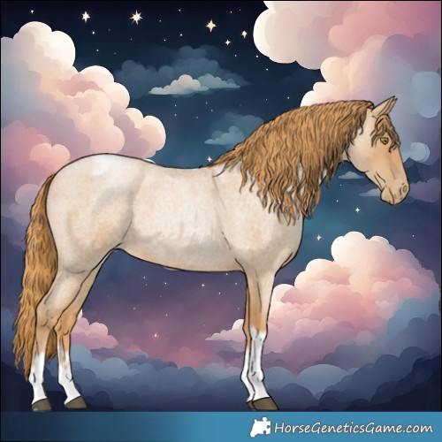 Horse Color:Red Roan Pearl Tobiano Frame 