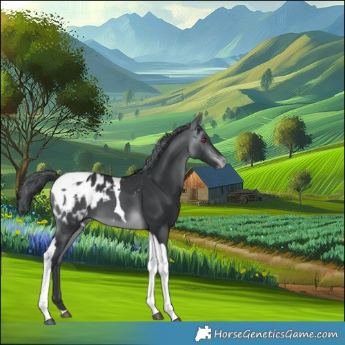 Horse Color:Brown Chinchilla Tobiano Blanket