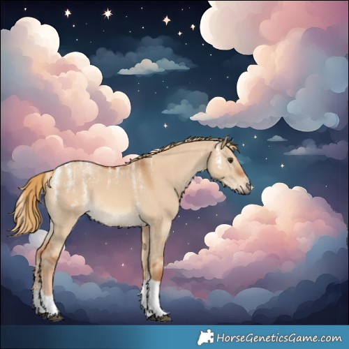 Horse Color:Powder White Red Dun Tobiano 