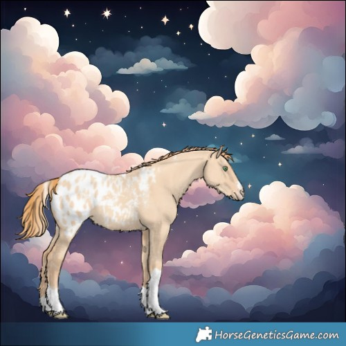 Horse Color:Powder White Gold Champagne Dun Tobiano Blanket Rabicano
