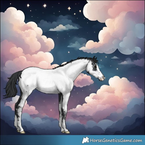 Horse Color:Black Near Fewspot Rabicano