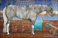 Horse Color:Silver Buckskin Ice Roan Dun Tobiano 