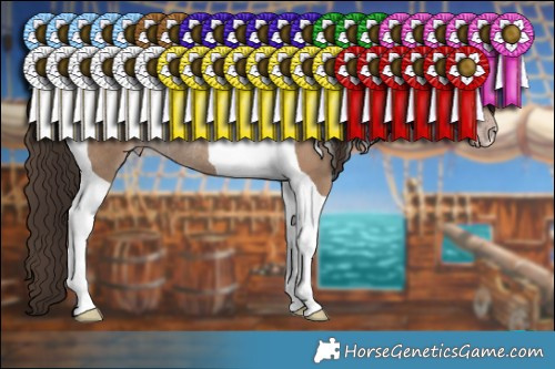 Horse Color:Classic Champagne Tobiano Rabicano