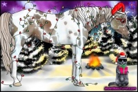 Horse Color:Silver Black Tobiano