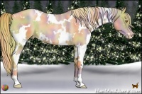 Horse Color:Nacre White Spotted Chestnut Pearl 