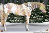 Horse Color:Nacre White Spotted Chestnut Pearl 