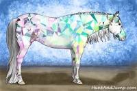 Horse Color:Bay Roan Splash Tobiano 