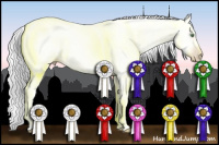 Horse Color:Gray Amber Cream Champagne Roan Splash Tobiano 