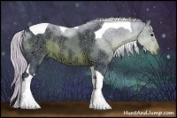 Horse Color:Watercolor Silver Black Ice Tobiano 