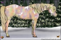 Horse Color:Nacre White Spotted Chestnut Pearl 