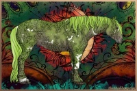 Horse Color:Watercolor White Spotted Liver Chestnut Ice Sabino 