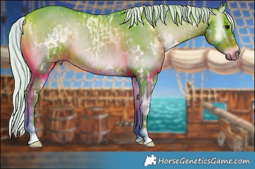 Horse Color:Watercolor White Spotted Silver Brown Onyx  and Watercolor White Spotted Silver Brown Onyx 