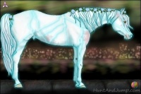 Horse Color:Thunderstruck Watercolor Silver Classic Champagne Dun Tobiano Frame 