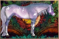 Horse Color:Watercolor White Spotted Silver Brown Onyx Sabino 