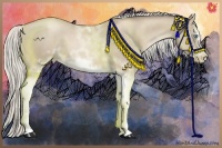 Horse Color:White Spotted Chocolate Palomino Pearl Splash Frame
