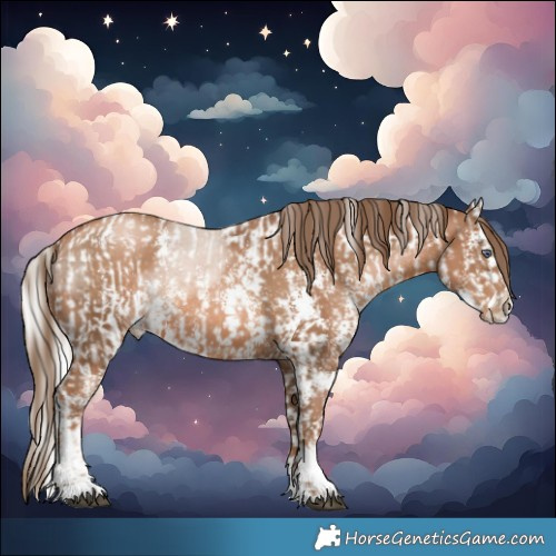 Horse Color:White Spotted Silver Black Chinchilla Pearl Sabino and Liver Chestnut Pearl Sabino