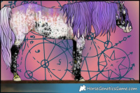 Horse Color:Nacre Watercolor White Spotted Chocolate Brown Splash  and Nacre Watercolor White Spotted Chocolate Brown Splash 