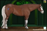 Horse Color:Chocolate Silver Bay Sabino Splash  and Chocolate Silver Bay Sabino Splash 