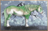 Horse Color:Watercolor White Spotted Silver Blue Onyx Ice Frame 