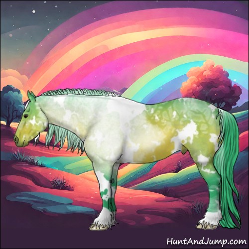 Horse Color:Watercolor White Spotted Brown Ice Roan 