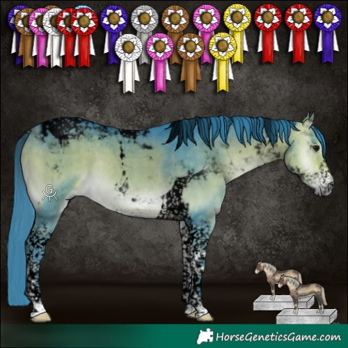 Horse Color:Void Watercolor Buckskin Onyx Tobiano 