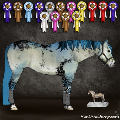 Horse Color:Void Watercolor Buckskin Onyx Tobiano 