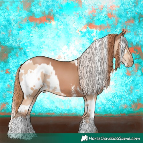 Horse Color:Silver Black Pearl Sabino Tobiano  and White Spotted Classic Champagne Pearl 