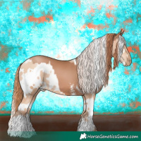 Horse Color:Silver Black Pearl Sabino Tobiano  and White Spotted Classic Champagne Pearl 