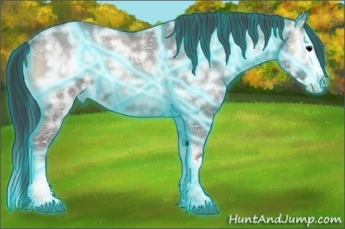 Horse Color:Thunderstruck Blue Onyx Ice Roan Sabino Splash 