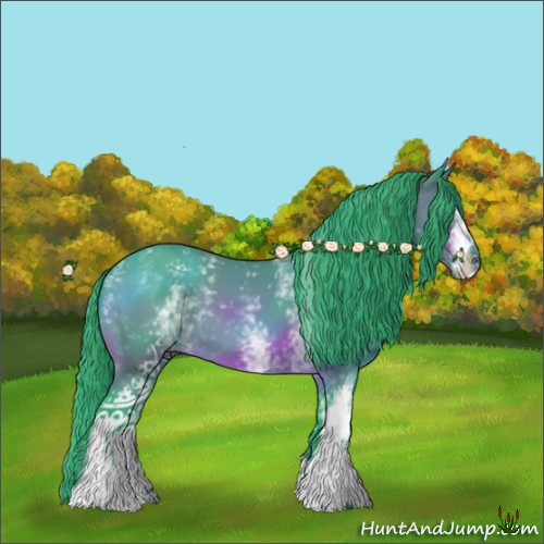 Horse Color:Watercolor White Spotted Brown 