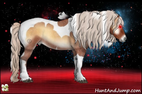 Horse Color:Silver Buckskin Roan Onyx Tobiano 