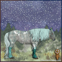 Horse Color:Watercolor Plaid White Spotted Silver Grullo Chinchilla Ice Roan