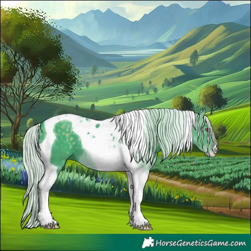 Horse Color:Watercolor Silver Black Chinchilla Tobiano 