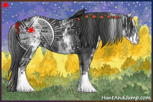 Horse Color:White Spotted Black 