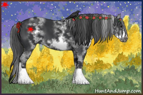 Horse Color:White Spotted Black Sabino Frame 