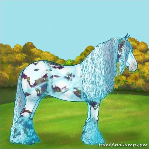 Horse Color:Gray Thunderstruck Plaid  Silver Classic Champagne Ice Splash Tobiano 