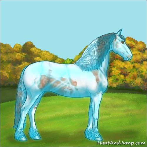 Horse Color:Thunderstruck Brown Ice Pearl Sabino Tobiano
