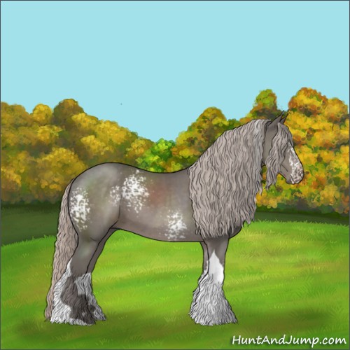 Horse Color:White Spotted Silver Black Tobiano 