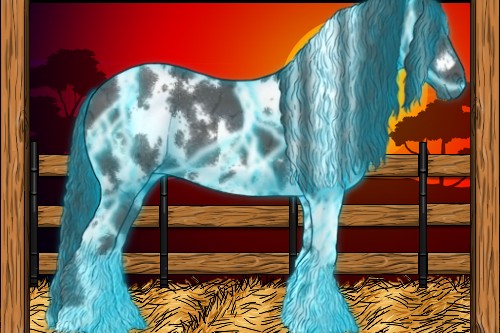 Horse Color:Thunderstruck White Spotted Black Ice