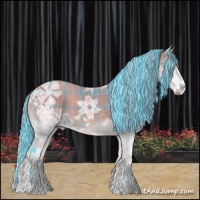 Horse Color:Watercolor Plaid Grullo Ice Onyx