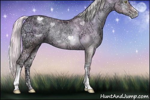 Horse Color:Watercolor Silver Sable Champagne Ice Pearl Onyx Rabicano