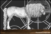 Horse Color:Silver Grullo Chinchilla Roan Onyx Tobiano 