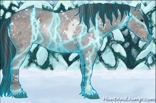 Horse Color:Thunderstruck White Spotted Brown Ice Roan Snowflake Varnish
