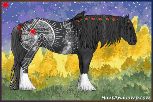 Horse Color:White Spotted Black 