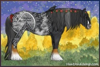 Horse Color:White Spotted Black Frame 