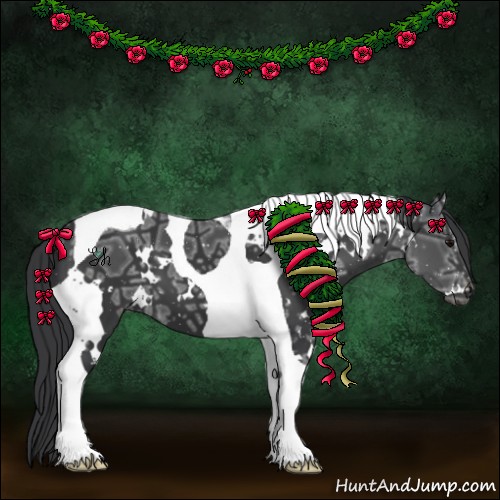 Horse Color:White Spotted Black Ice Tobiano 
