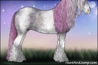 Horse Color:Watercolor White Spotted Midnight Red Ice Roan 