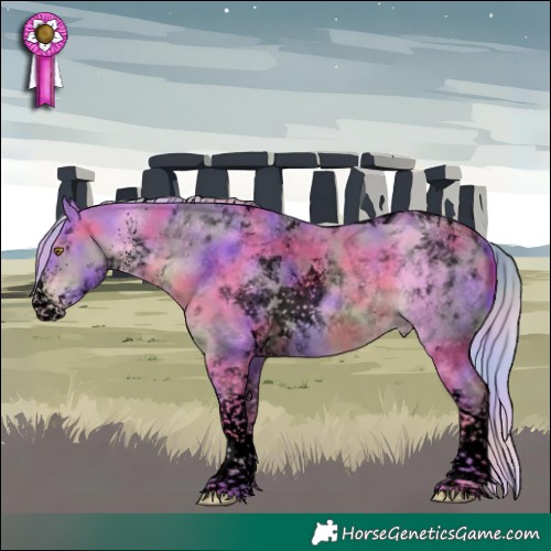 Horse Color:Void Nacre Watercolor White Spotted Silver Sable Champagne Tobiano 